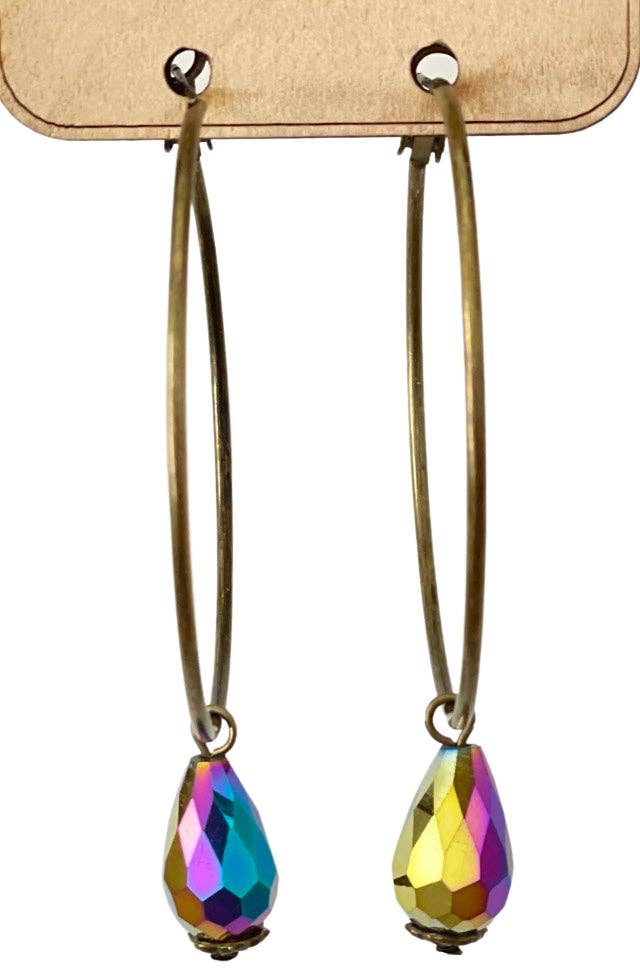 Rainbow teardrop earring: Multi