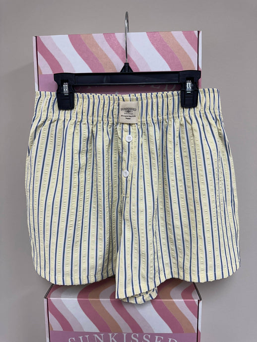 Everyday Boxer Shorts: Yellow Blue Halo Stripes