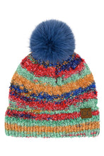 C.C Multi Color Space Dye Pom Beanie: Red