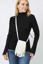 Fringe Mini Crossbody Bag: Black