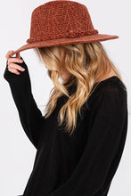 Chenille Pattern and Braided Band Winter Fedora: Beige