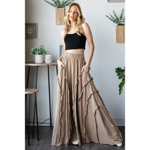 Ruffle Wide Leg Flare Oli&Hali Pants: Mocha