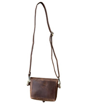 Light Brown crazy horse genuine leather crossbody