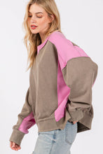 Ash Pink Color Block Sage + Fig Pullover