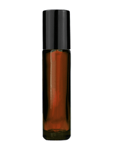 Cylinder Amber Glass Bottle- 9ml: Shiny Black