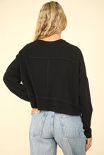 Oversized Casual Knit Top: Black