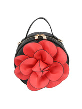 Raised Flower Petite Handbag: Orange