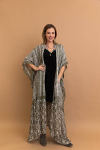 Grey Free Flow Paisley Longline Kimono