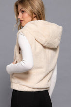 Hoodie Faux Fur Vest: Red