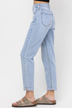 High Rise Mom Crop Skinny with Cuff: Light Denim