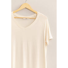 Short Sleeve V Neck HYFVE Top: Taupe