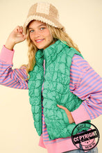 Bubble Quilted Puffer Vest: Jade