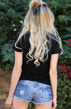 Black V Neck Tee