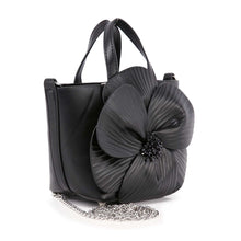 Silver Raised Flower Petite Hand Tote