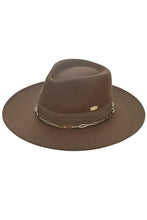 C.C Link Chain and Pleated Wide Band Felt Hat Panama Hat: Heather Charcoal