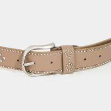 Rhinestone Metallic Studded Belt: White