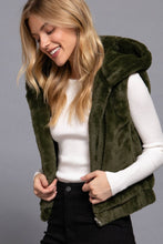 Hoodie Faux Fur Vest: Red