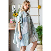 Blue Mixed Oli+Hali Shirt Dress