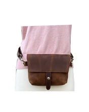 Light Brown crazy horse genuine leather crossbody