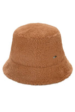 C.C Solid Short Hair Faux Fur Winter Bucket Hat: Burgundy