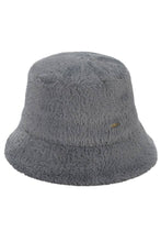 C.C Solid Short Hair Faux Fur Winter Bucket Hat: Dark Gray