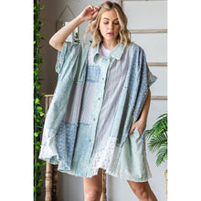 Blue Mixed Oli+Hali Shirt Dress