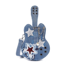 Blue Guitar Design Petite Denim Shoulder Bag