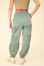 Sage Shirring Detail Active Jogger Pants