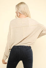 Oversized Casual Knit Top: Oatmeal