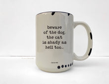 Beware of Dog Mug - pet lover, cats, dogs, funny, sarcastic: Pink