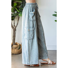 Oli Hali Slate WASHED 3D POCKET SLOUCHY WIDE LEG PANTS