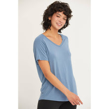 Short Sleeve V Neck HYFVE Top: Taupe