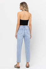 High Rise Mom Crop Skinny with Cuff: Light Denim