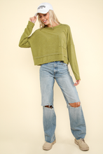 Oversized Casual Knit Top: Green