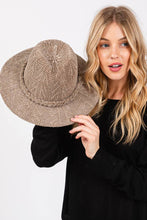 Chenille Pattern and Braided Band Winter Fedora: Beige