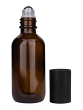 Boston Round Amber Bottle -60ml: Shiny Black