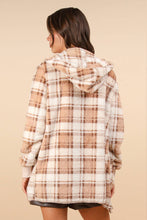 Oversized Faux Fur Tunic Hooded Printed Jacket: Cream Mix