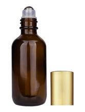 Boston Round Amber Bottle -60ml: Shiny Black