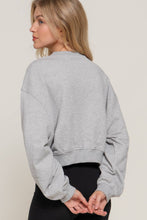 Heather Grey Long Sleeve Crew Neck Short Sweatshirt