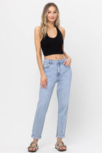 High Rise Mom Crop Skinny with Cuff: Light Denim