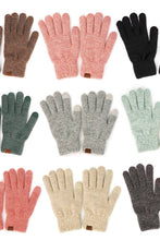 C.C Heather Knit Plain Gloves: Black