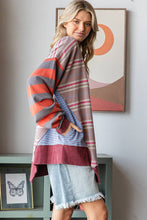 Washed Oversized Strip Oli&Hali Top: Mauve