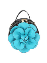 Raised Flower Petite Handbag: Orange