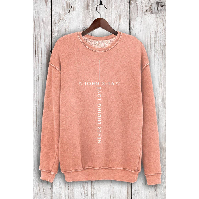 Never Ending Love Mineral Sweatshirt: Peach Orange