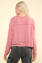 Oversized Casual Knit Top: Pink