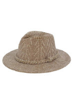 Chenille Pattern and Braided Band Winter Fedora: Beige