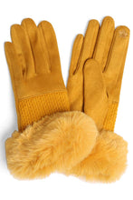 Solid Faux Fur Cuffs Gloves