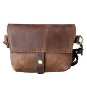 Light Brown crazy horse genuine leather crossbody