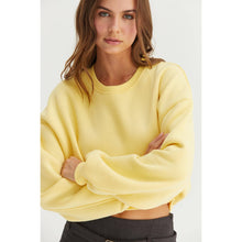 Washed French Terry Cropped HYFVE Sweatshirt: Eggnog