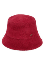 C.C Solid Short Hair Faux Fur Winter Bucket Hat: Burgundy